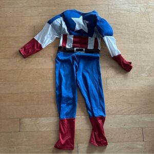 Kids captain America Superhero Costume - Blue, Red, White